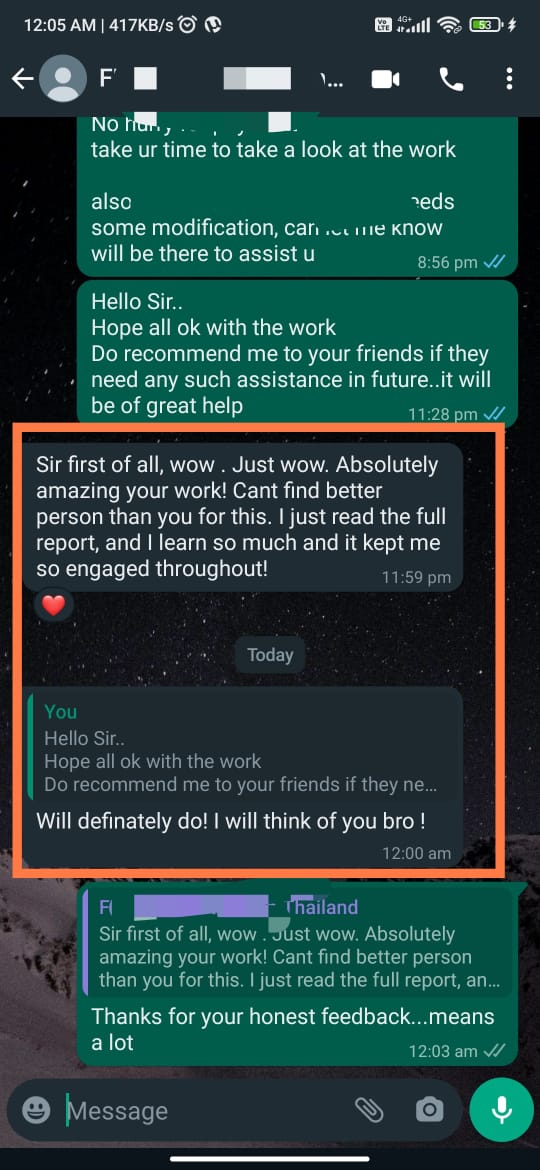 Client Feedback - October 2022